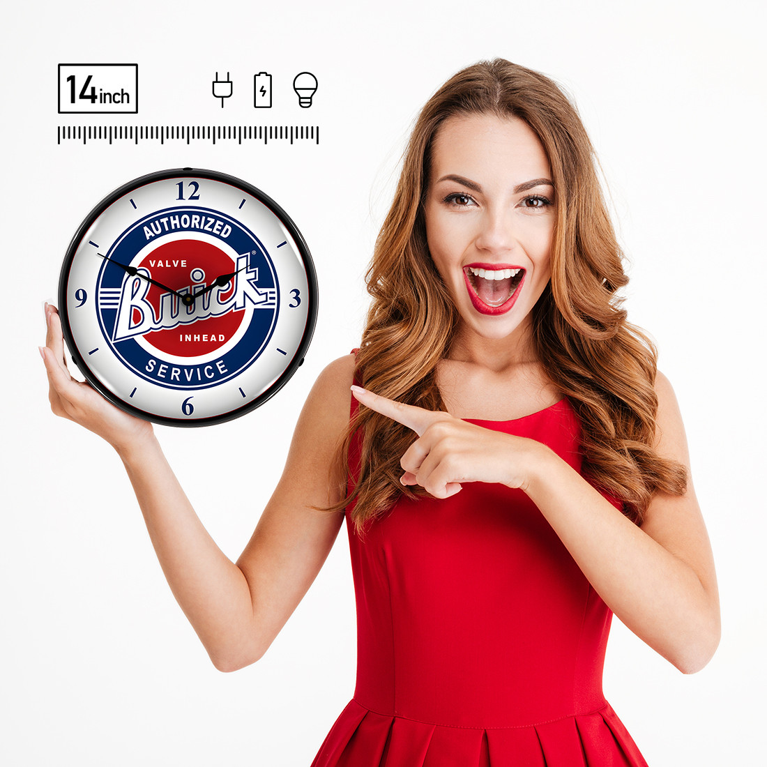 Collectable Sign and Clock Authorized Buick Service Backlit Wall Clock - Thumbnail 4