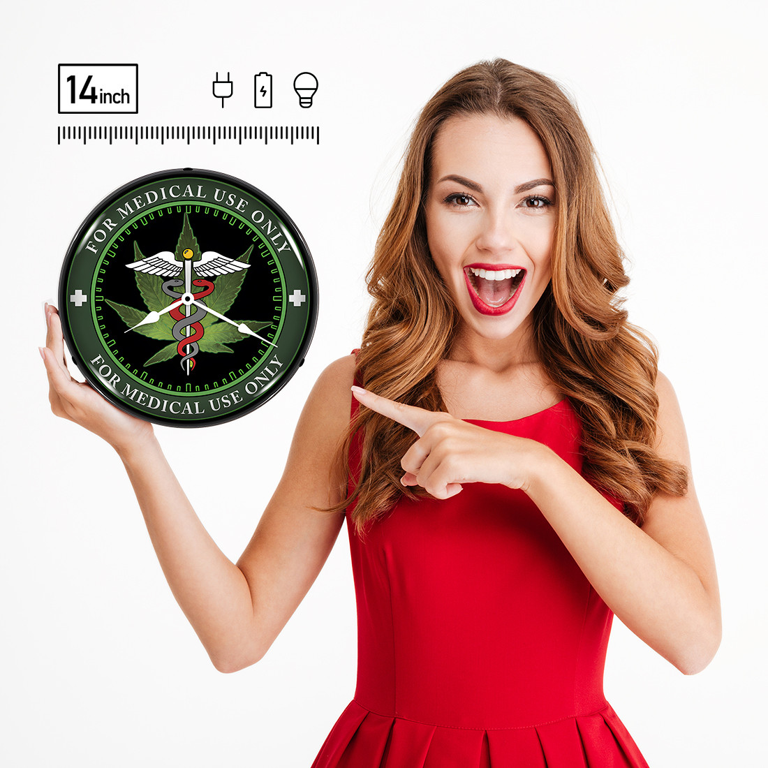 Collectable Sign and Clock Medical Marijuana Backlit Wall Clock - Thumbnail 5