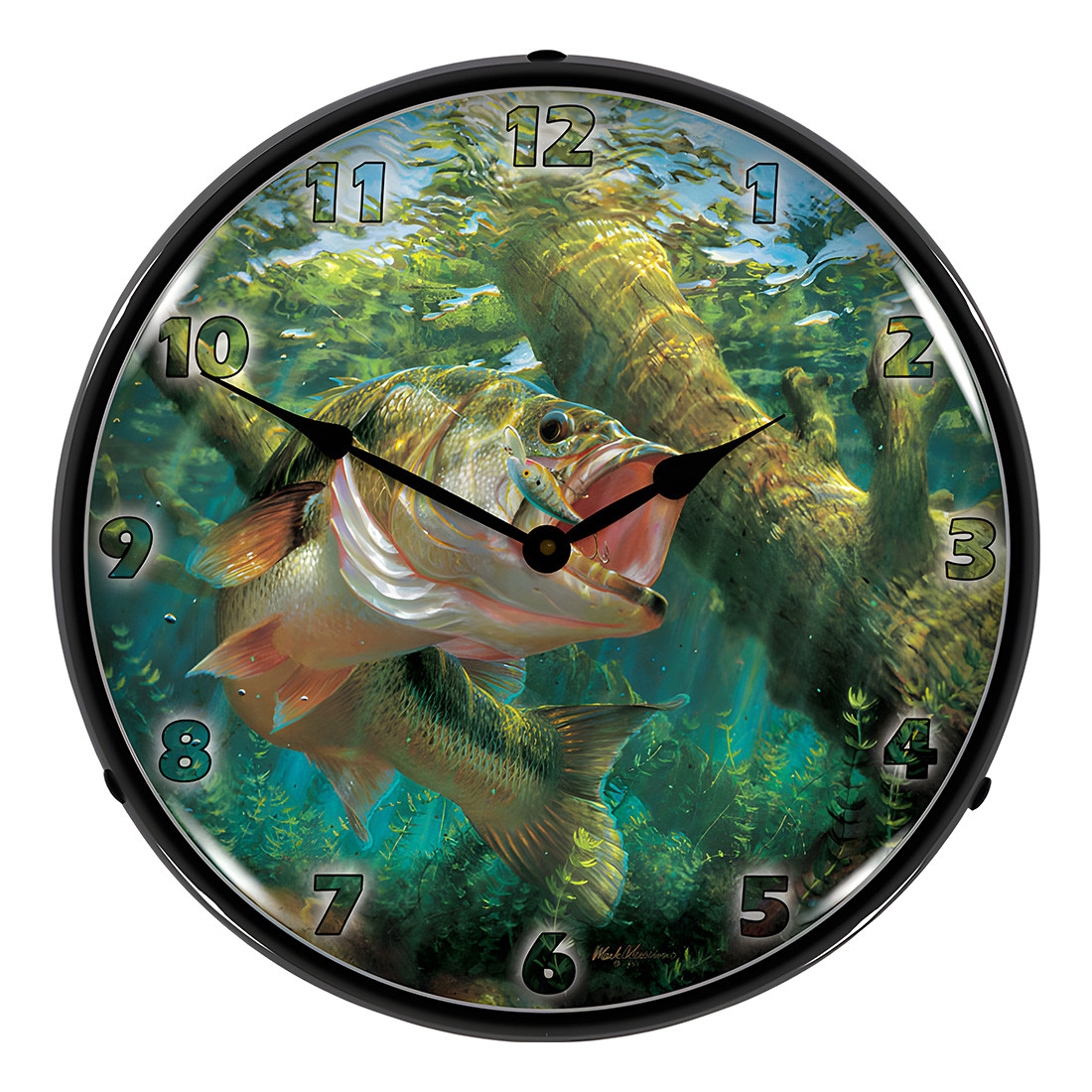 Collectable Sign and Clock Fishing the Wood Backlit Wall Clock - Thumbnail 3