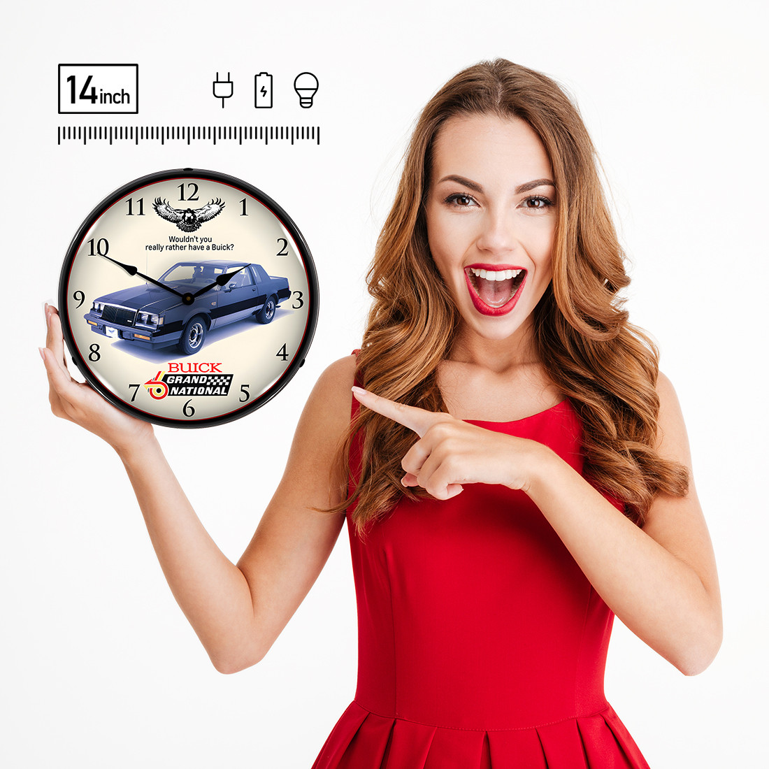 Collectable Sign and Clock 1987 Buick Grand National Backlit Wall Clock - Thumbnail 4