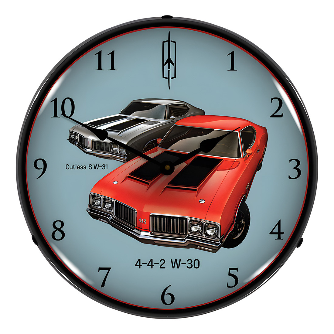 Collectable Sign and Clock 1970 442 W-30 and W-31 Backlit Wall Clock - Thumbnail 3