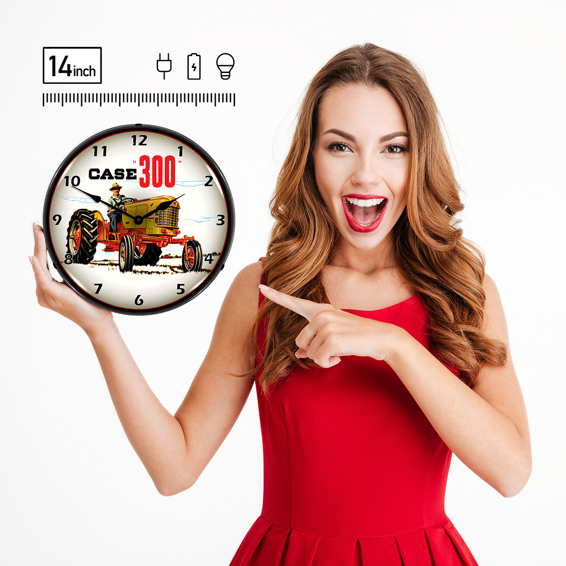 Collectable Sign and Clock Case 300 Tractor Backlit Wall Clock - Thumbnail 5