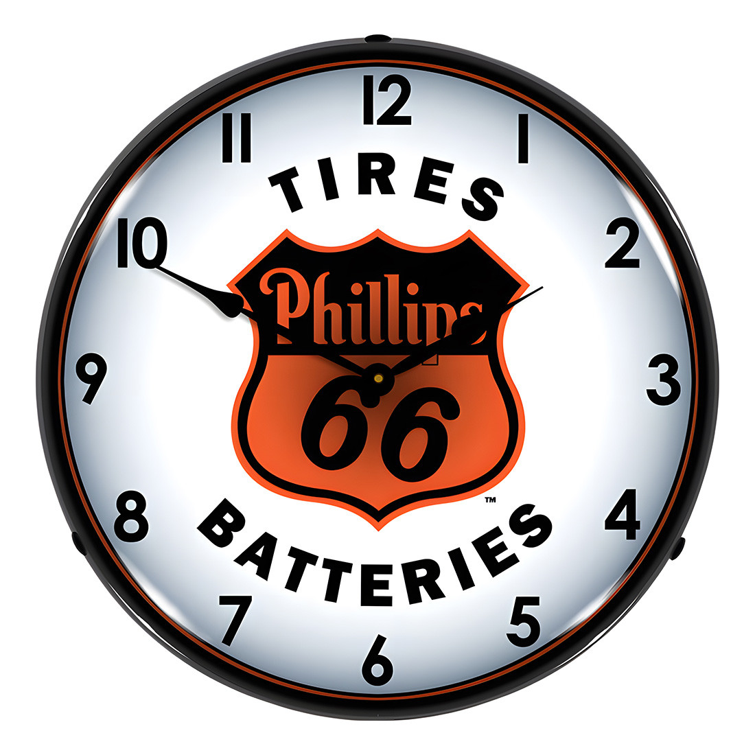 Collectable Sign and Clock Phillips 66 Tires and Batteries Backlit Wall Clock - Thumbnail 3
