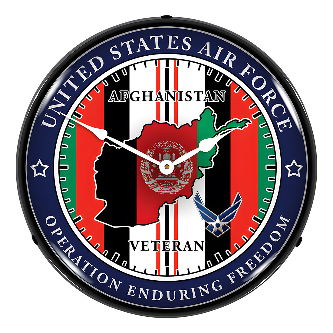 Collectable Sign and Clock Air Force Veteran Operation Enduring Freedom Backlit Wall Clock