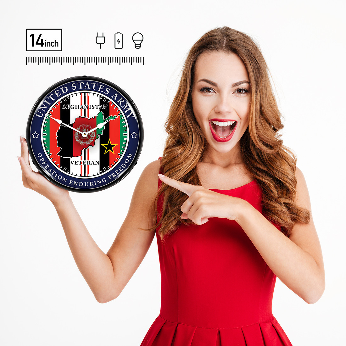 Collectable Sign and Clock Army Veteran Operation Enduring Freedom Backlit Wall Clock - Thumbnail 5