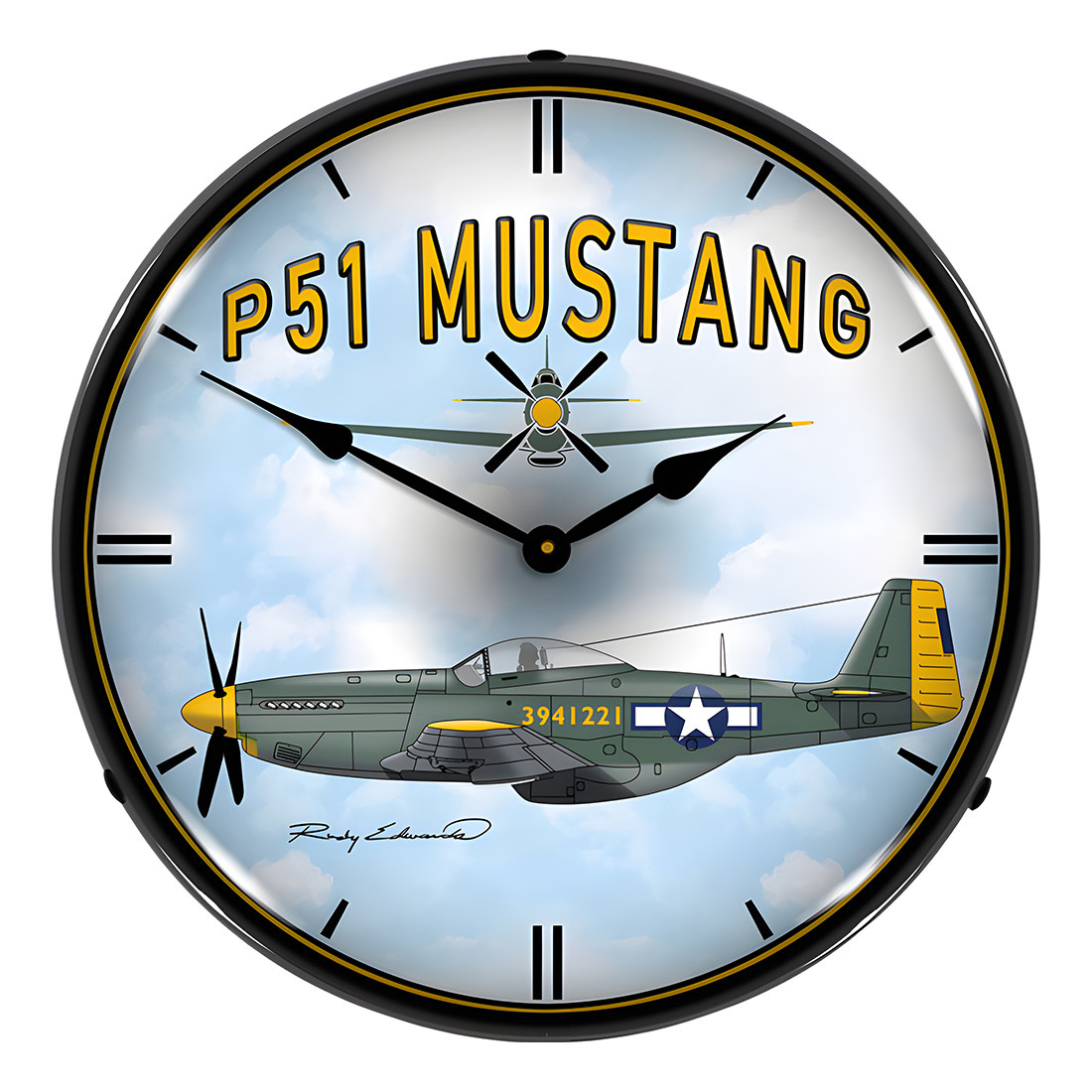 P51 Mustang Backlit Wall Clock - Thumbnail 2