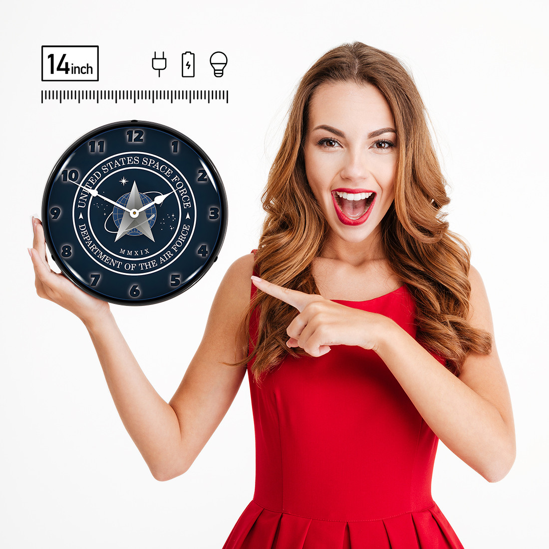 Collectable Sign and Clock Space Force Backlit Wall Clock - Thumbnail 5