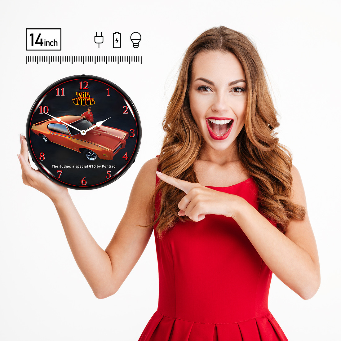 Collectable Sign and Clock 1970 El Camino SS 396 Backlit Wall Clock - Thumbnail 3