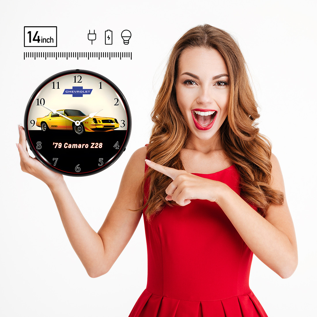 Collectable Sign and Clock 1969 Z28 Camaro Backlit Wall Clock - Thumbnail 5