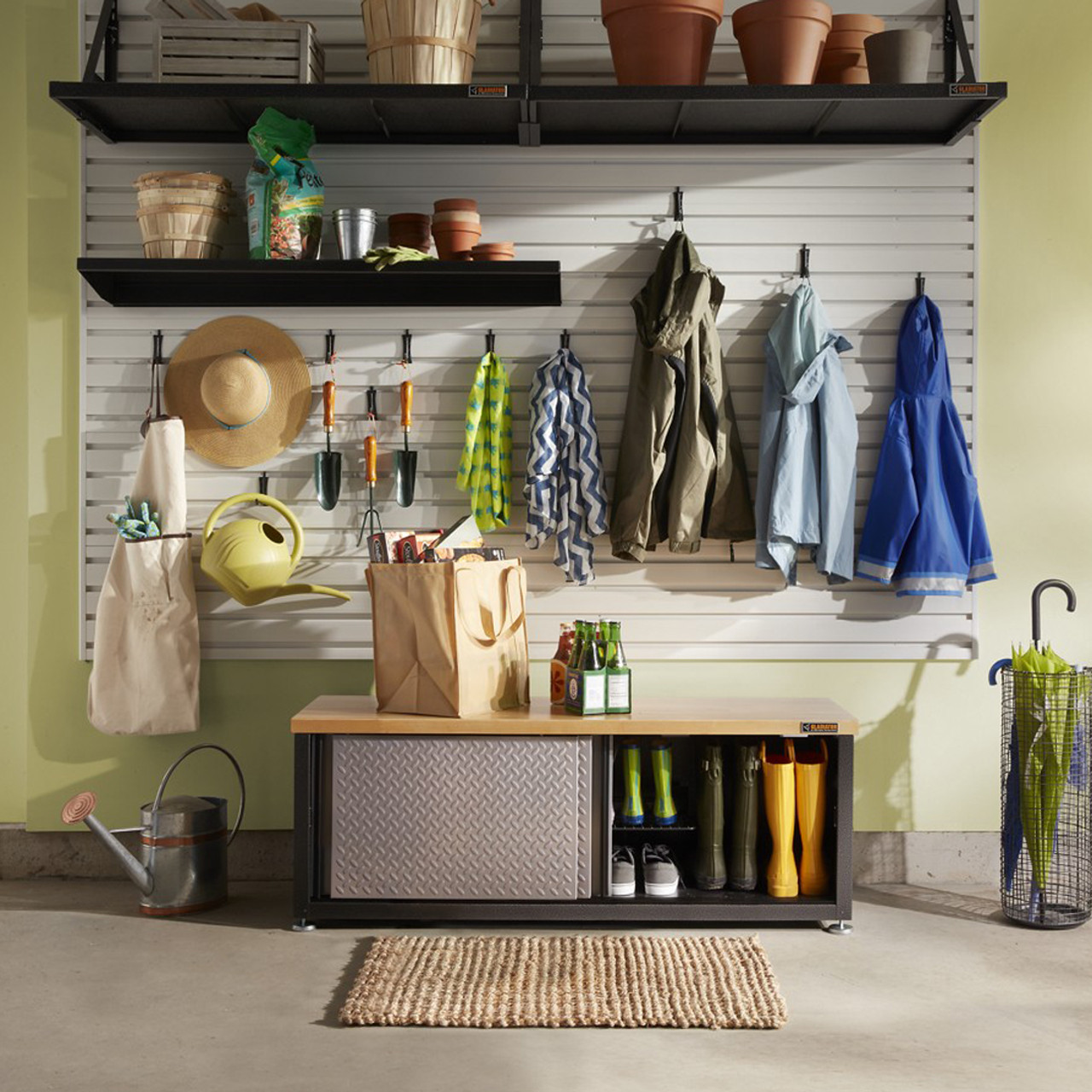 Gladiator GAGB54SBJG Ready-to-Assemble Shoe Storage Bench (Silver