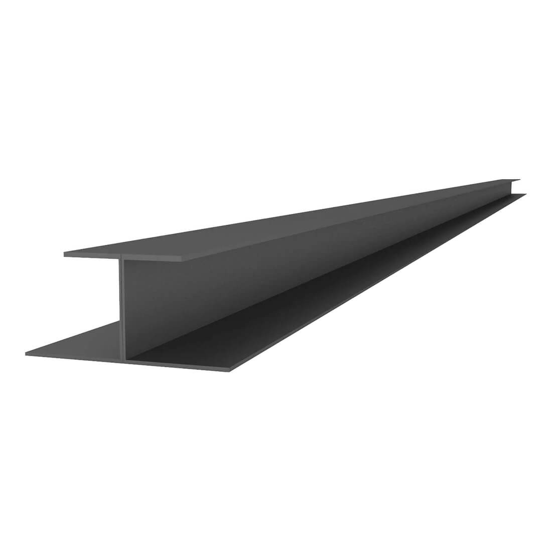 Proslat 96" PVC Slatwall H Trim - Charcoal (2-Pack)