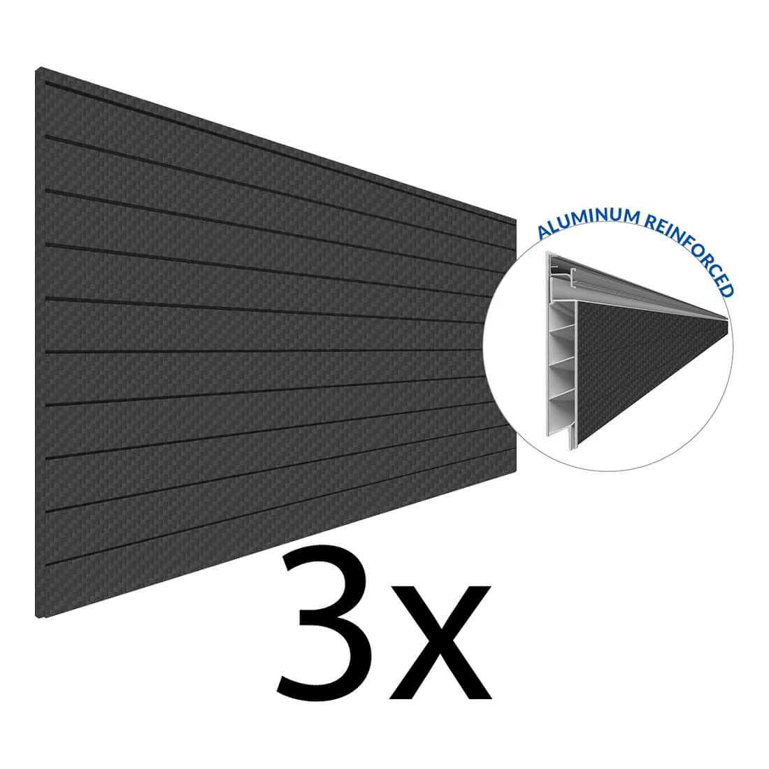 Proslat PROCORE+ 8 ft. x 4 ft. Slatwall - Carbon Fiber (3-Pack) - Thumbnail 4