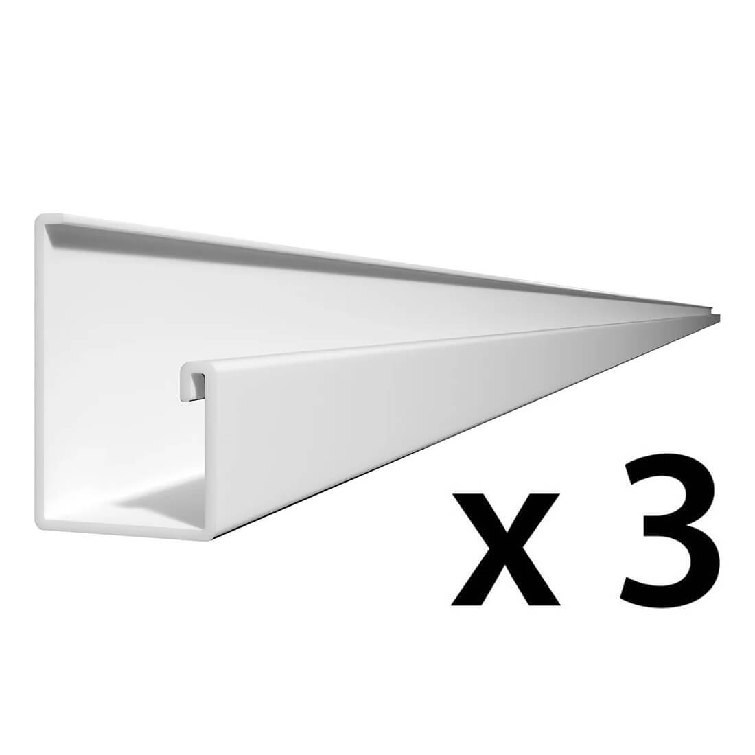 Proslat PROCORE+ PVC 8 ft. Slatwall Starter Trim (3-Pack) - Thumbnail 2