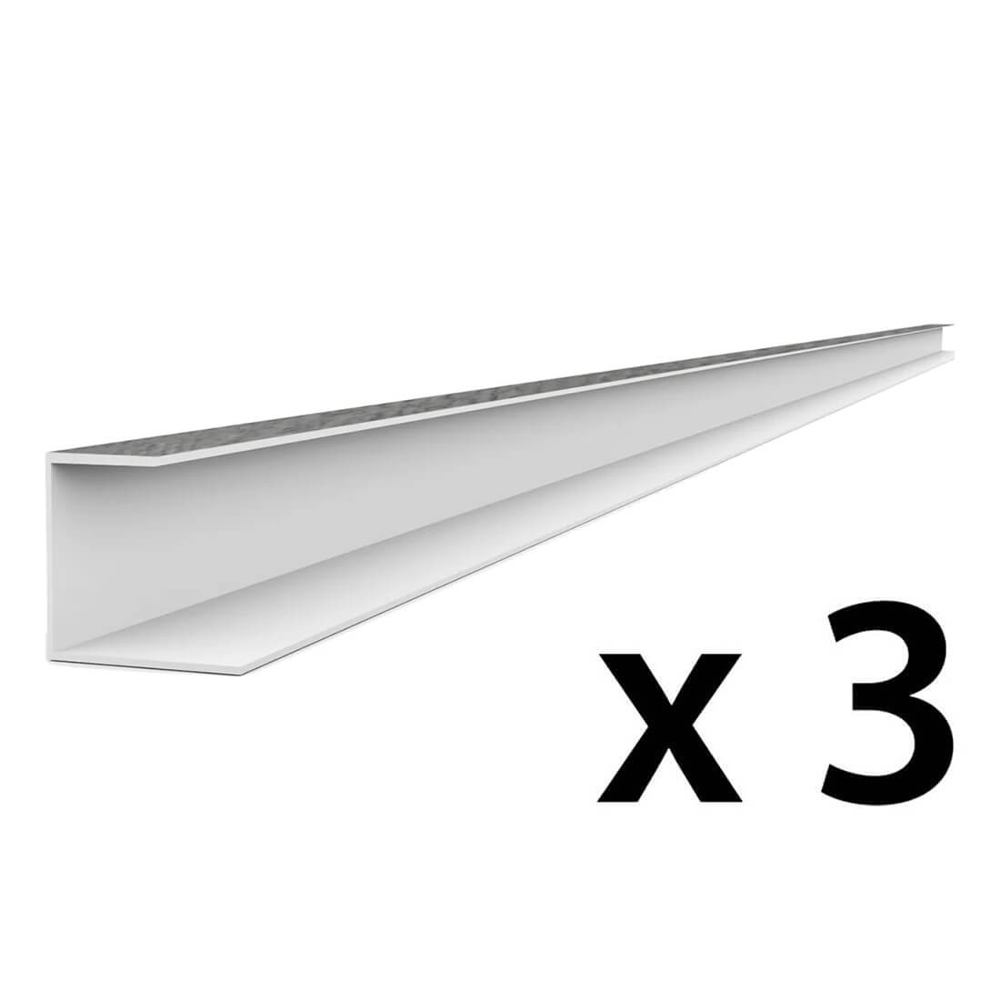 Proslat PROCORE+ PVC 8 ft. Slatwall Side Trim - Gray Wood (3-Pack)