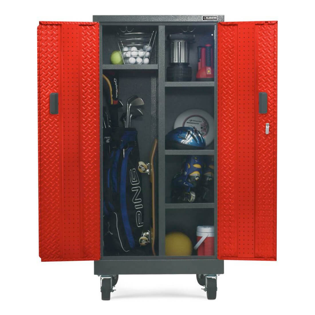 2 x Gladiator Premier Pre-Assembled Tall GearLocker (Red Tread) - Thumbnail 3