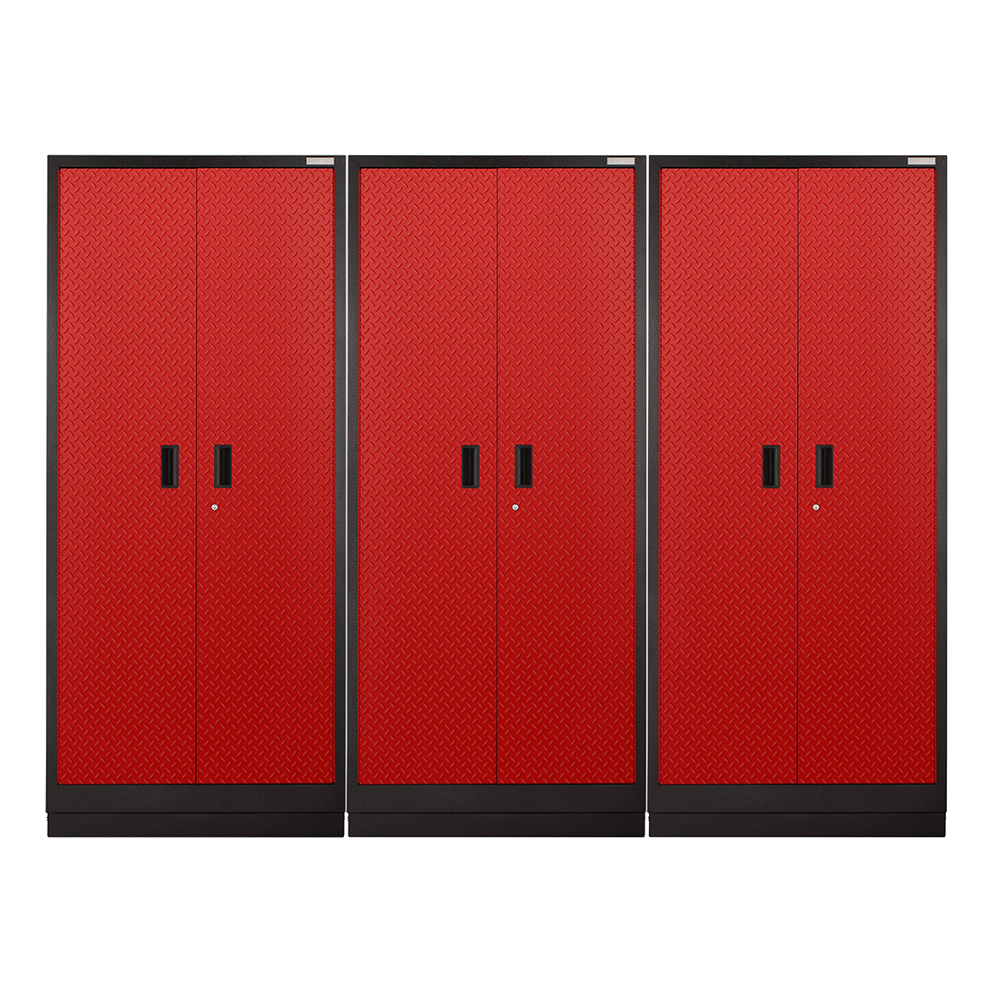 3 x Gladiator Premier Pre-Assembled 84" Tall Cabinet (Red Tread)