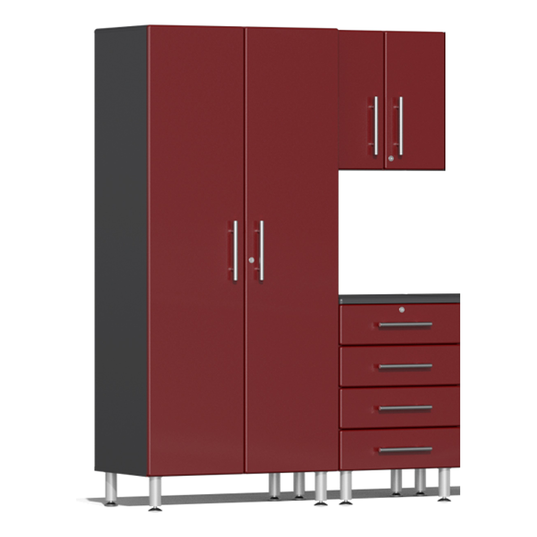 Ulti-MATE Garage 3-Piece Cabinet System in Ruby Red Metallic