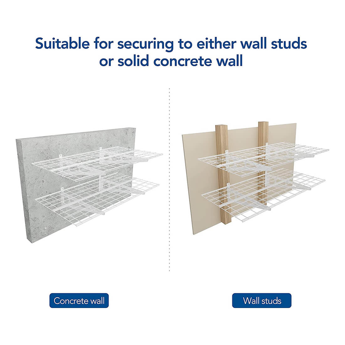 Fleximounts 2' x 4' White Wall Mounted Shelving (2-Pack) - Thumbnail 4