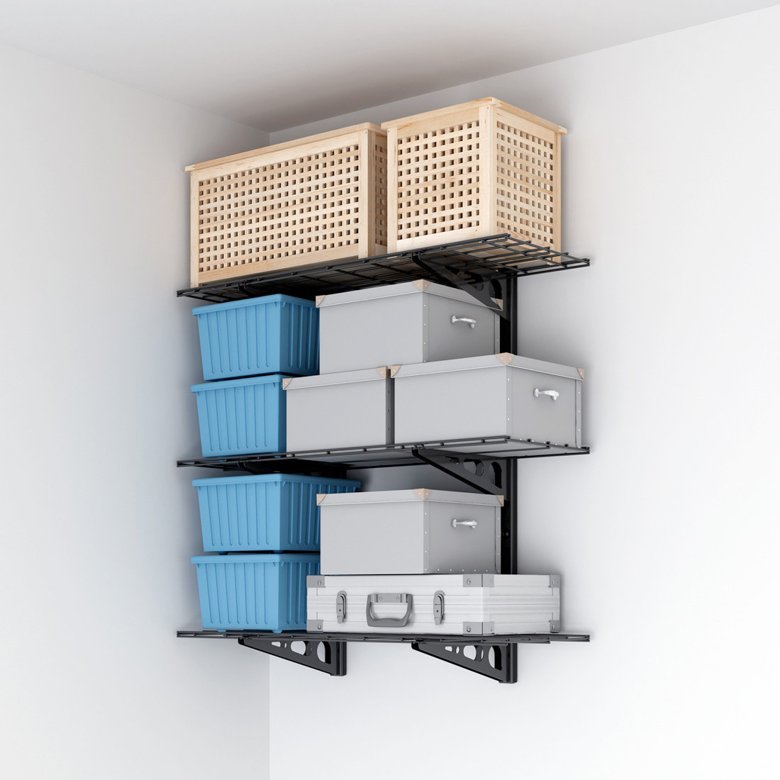 Fleximounts 3-Tier Adjustable Wall Mounted Shelves