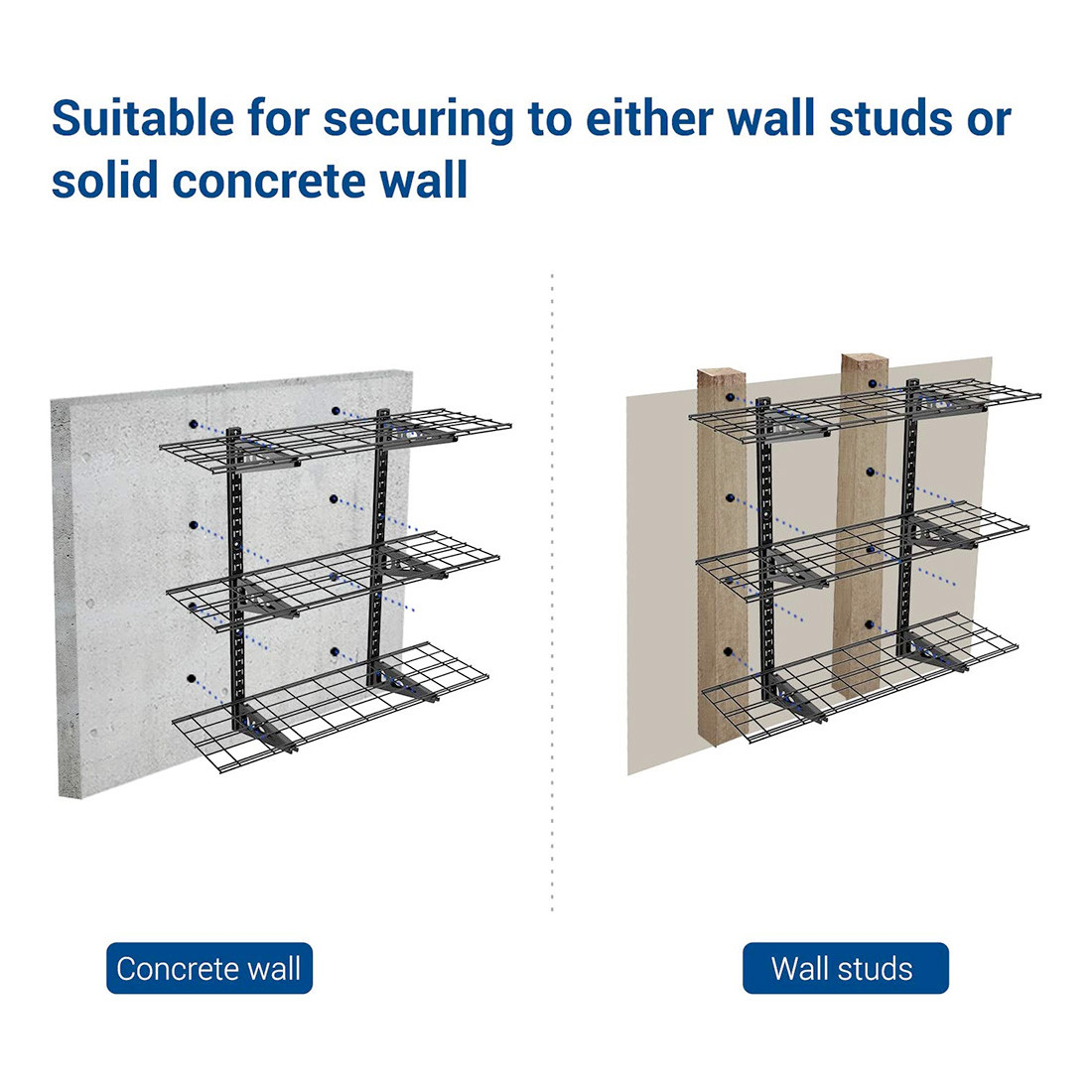Fleximounts 3-Tier Adjustable Wall Mounted Shelves - Thumbnail 4