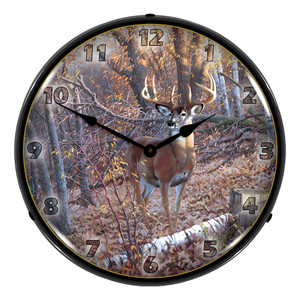 Great Eight-Whitetail Deer Backlit Wall Clock