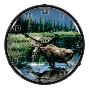 Northern Solitude Moose Backlit Wall Clock