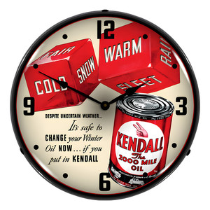 Kendall Motor Oil Backlit Wall Clock