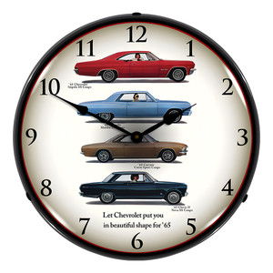 1965 Chevrolet Lineup Backlit Wall Clock