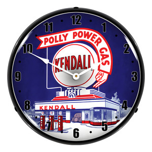 Kendall Gas Station Backlit Wall Clock