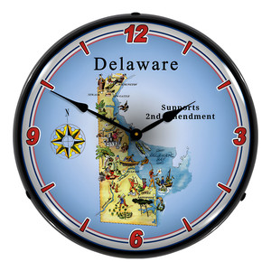 Delaware Supports the 2nd Amendment Backlit Wall Clock