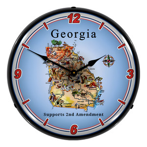 Georgia Supports the 2nd Amendment Backlit Wall Clock