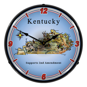 Kentucky Supports the 2nd Amendment Backlit Wall Clock