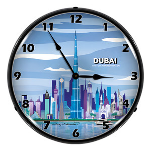 Dubai Skyline Backlit Wall Clock Dubai Skyline Backlit Wall Clock
