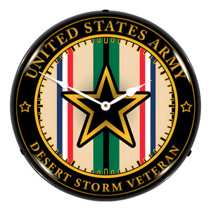 Army Veteran Operation Desert Storm Backlit Wall Clock
