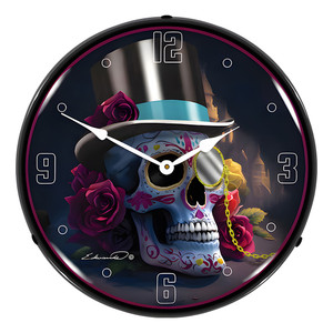 Day Of The Dead Backlit Wall Clock