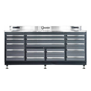 Dragonfire Tools 17-Drawer 7-Foot Heavy Duty Garage Workbench with Leveling Feet