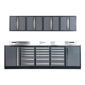 Dragonfire Tools 18-Drawer 9-Foot 4-1/4-Inch Heavy Duty Garage Workbench with Wall Cabinets