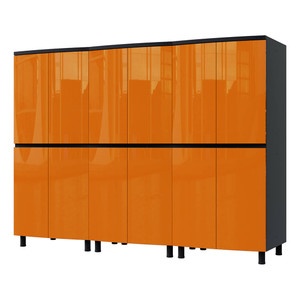 Traffic Orange Tall Garage Cabinet System Traffic Orange Tall Garage Cabinet System
