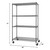 Trinity PRO Black 4-Tier Rolling Steel Wire Garage Storage Shelving Unit