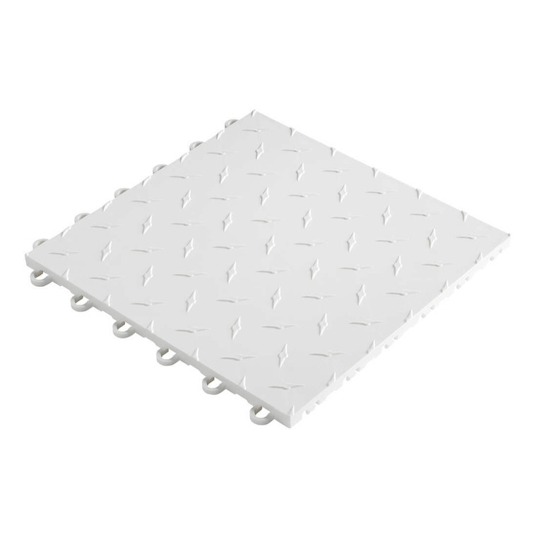 12" x 12" White Garage Floor Tile