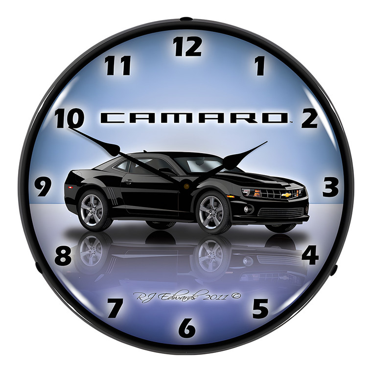 Camaro G5 Black Backlit Wall Clock