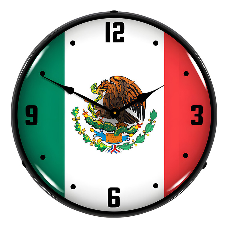 Mexican Flag Backlit Wall Clock