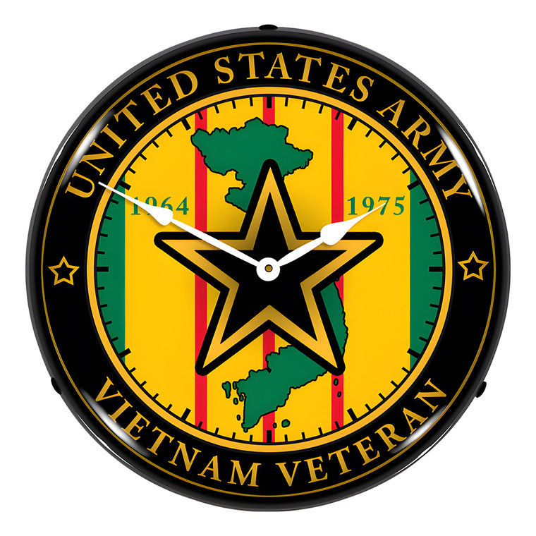 Army Vietnam Veteran Backlit Wall Clock