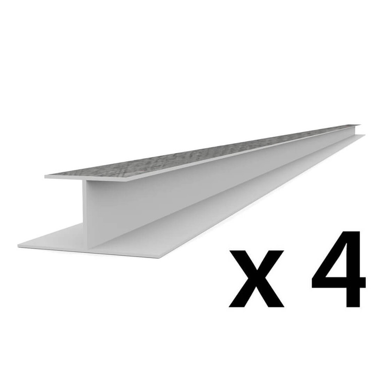 PROCORE+ PVC 8 ft. Slatwall H Trim - Gray Wood (4-Pack)