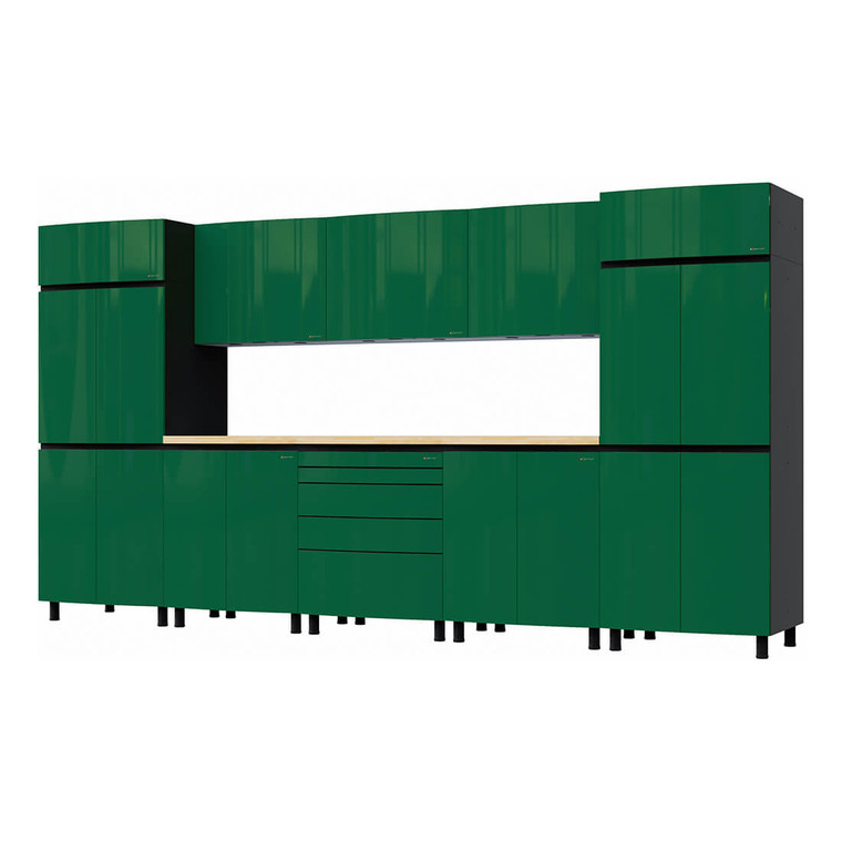 Contur Racing Green Garage Cabinets