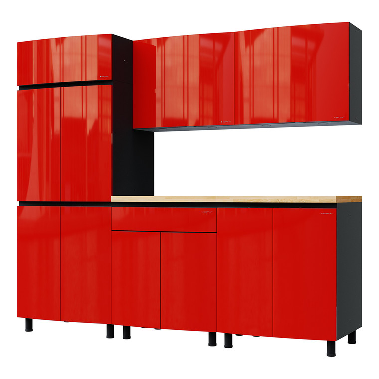 Cayenne Red Garage Cabinets