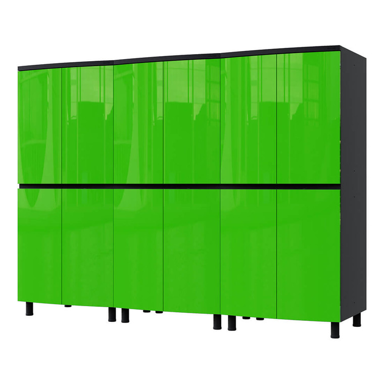 Lime Green Tall Garage Cabinet System