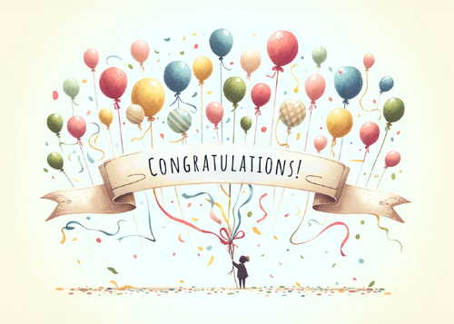 C44696 - Congratulations Banner and Balloon Bouquet