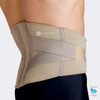 Thermoskin Adjustable Lumbar Support Beige - Close-up when worn Thermoskin Adjustable Lumbar Support Beige - Close-up when worn
