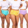 Conni Classic Ladies Underwear - Oopsy Daisy, Aqua, Bubblegum with Ladies from front view